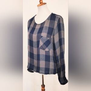 PLAID CLOTH & STONE BLOUSE